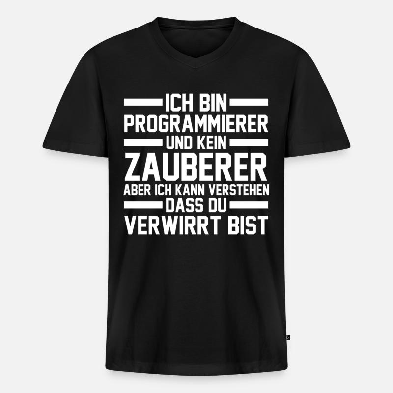 Programmieren Entwickler Coder Programmierer - Männer Premium Bio T-Shirt mit V-Ausschnitt - Schwarz