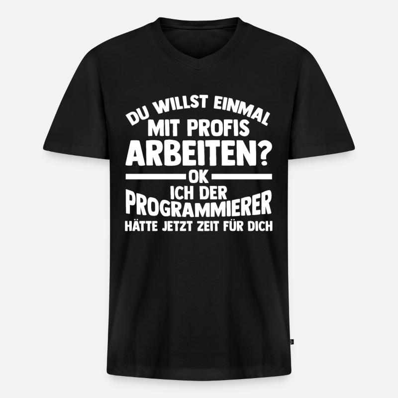 Programmieren Entwickler Coder Programmierer - Männer Premium Bio T-Shirt mit V-Ausschnitt - Schwarz
