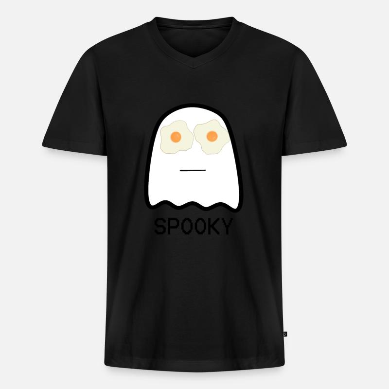 Gespenst - Männer Premium Bio T-Shirt mit V-Ausschnitt - Schwarz