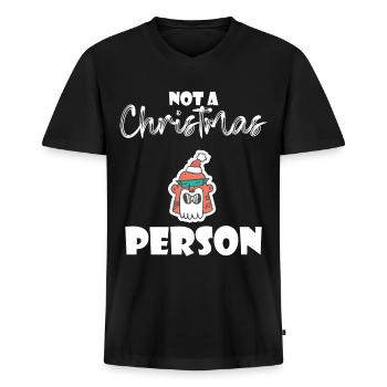 Ironische Punks Keine Weihnachten für Punks Lustig - Männer Premium Bio T-Shirt mit V-Ausschnitt - Schwarz - Vorne - Nico (187cm)