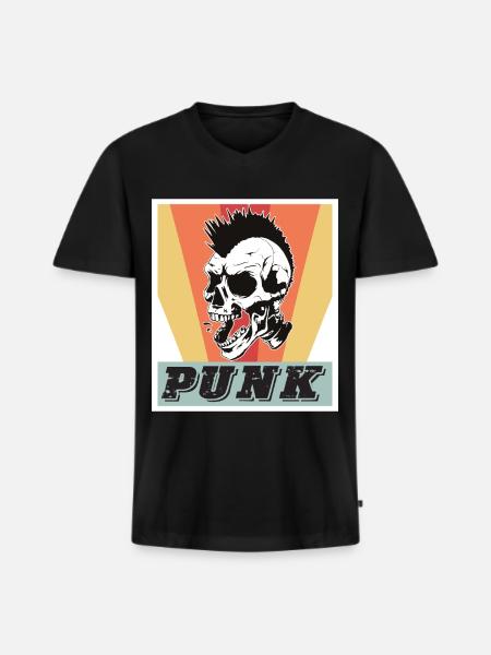 Punk Rock Music Punks Rocking - Men's Premium Organic T-shirt with V-neck - black