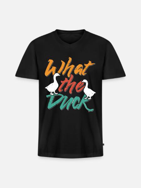 What The Duck - Men's Premium Organic T-shirt with V-neck - black