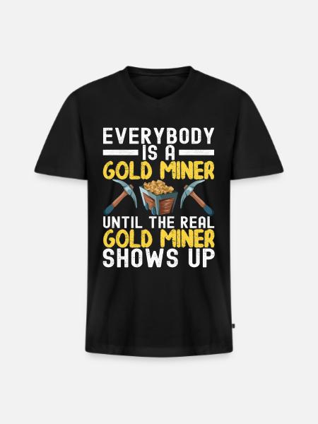Gold Diggers Gold Mining - Men's Premium Organic T-shirt with V-neck - black