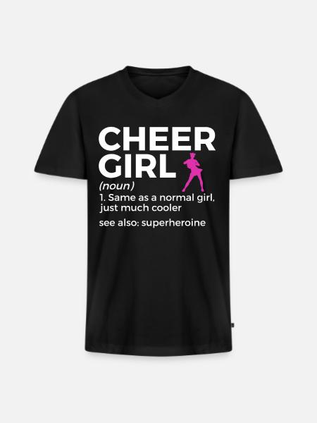Cheerleader Cheerleading - Männer Premium Bio T-Shirt mit V-Ausschnitt - Schwarz