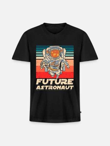 Future Astronaut Astronomy Space Rocket - Men's Premium Organic T-shirt with V-neck - black