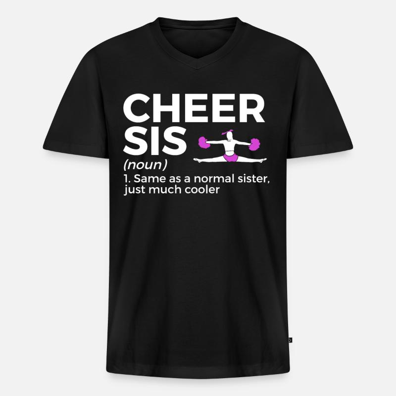 Cheerleader Cheerleading - Männer Premium Bio T-Shirt mit V-Ausschnitt - Schwarz