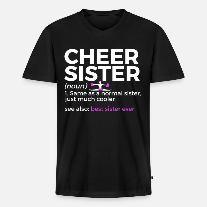 Cheerleader Cheerleading - Männer Premium Bio T-Shirt mit V-Ausschnitt - Schwarz