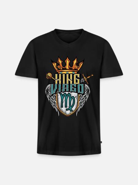 Jungfrau Sternzeichen - Männer Premium Bio T-Shirt mit V-Ausschnitt - Schwarz