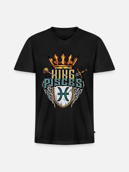 Pisces Zodiac sign - Men's Premium Organic T-shirt with V-neck - black