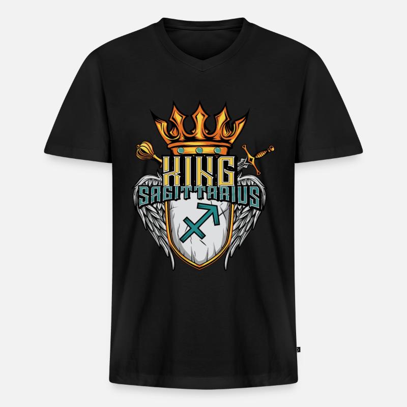 Schütze Sternzeichen - Männer Premium Bio T-Shirt mit V-Ausschnitt - Schwarz