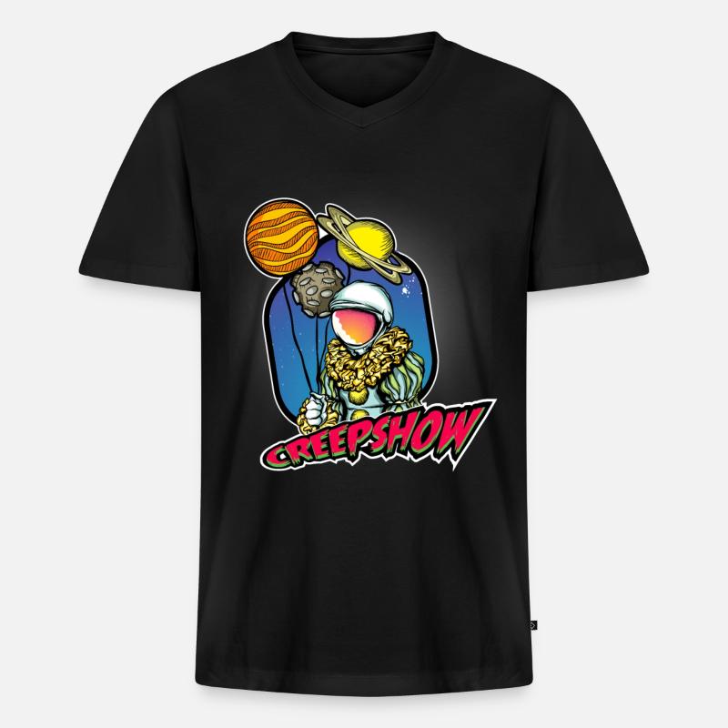 Astronaut - Männer Premium Bio T-Shirt mit V-Ausschnitt - Schwarz