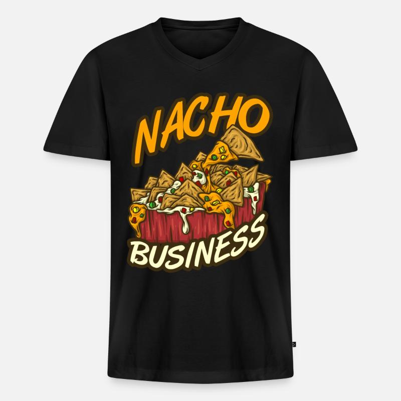 Nachos - Männer Premium Bio T-Shirt mit V-Ausschnitt - Schwarz