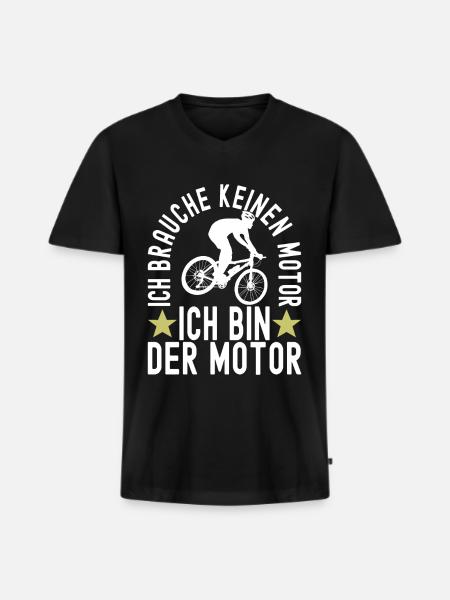 Fahrrad Fahrradfahrer - Männer Premium Bio T-Shirt mit V-Ausschnitt - Schwarz