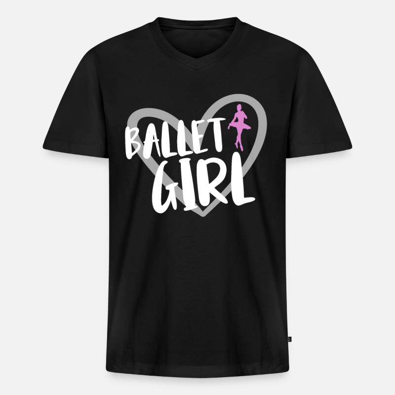 Ballet Tanzen - Männer Premium Bio T-Shirt mit V-Ausschnitt - Schwarz