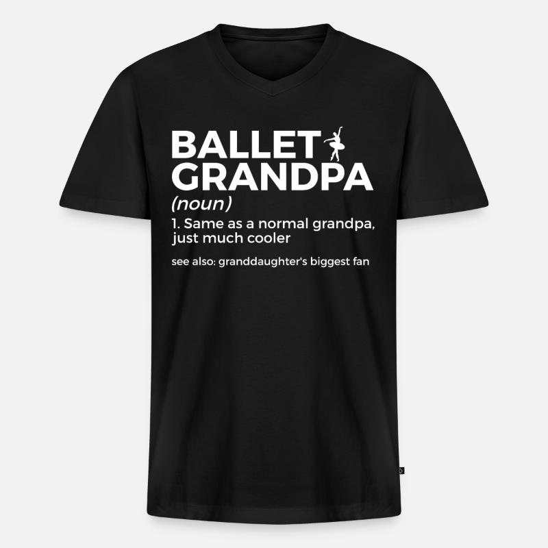 Ballet Tanzen - Männer Premium Bio T-Shirt mit V-Ausschnitt - Schwarz