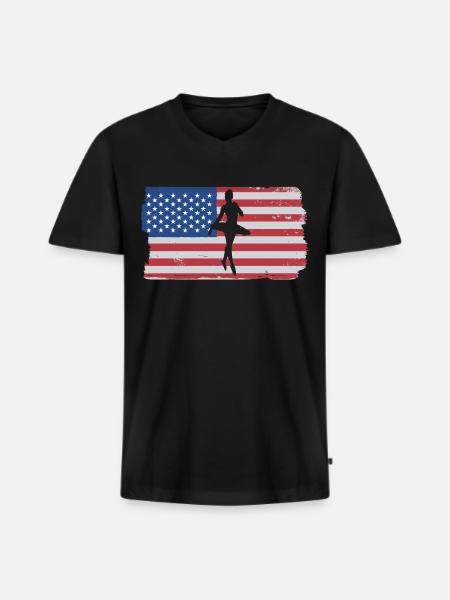Danse classique - T-shirt encolure en V Premium bio Homme - noir