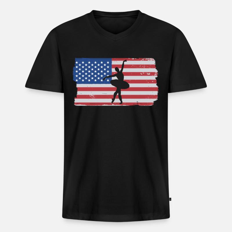 Ballet Tanzen - Männer Premium Bio T-Shirt mit V-Ausschnitt - Schwarz