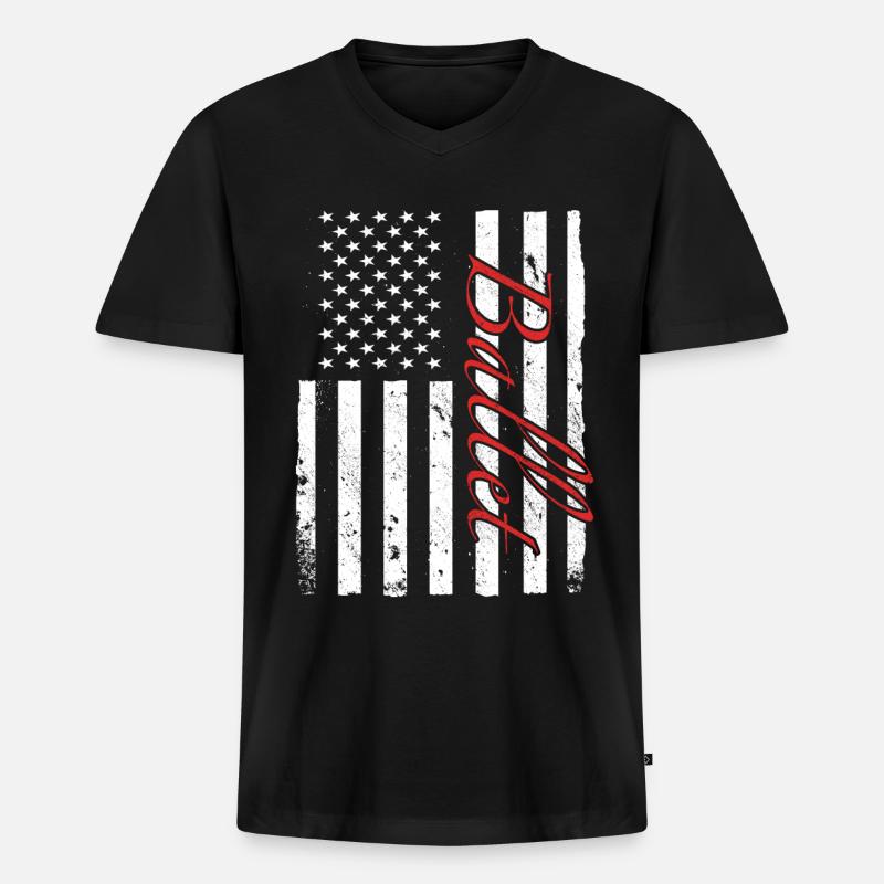 Ballet Tanzen - Männer Premium Bio T-Shirt mit V-Ausschnitt - Schwarz