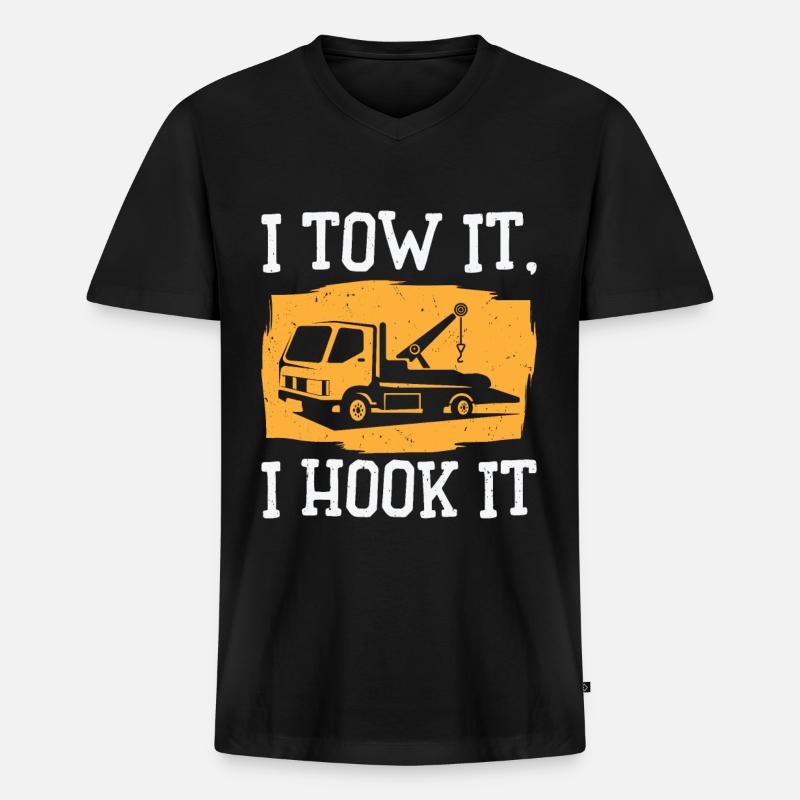 Abschleppwagenfahrer Geschickter Trucker - Männer Premium Bio T-Shirt mit V-Ausschnitt - Schwarz