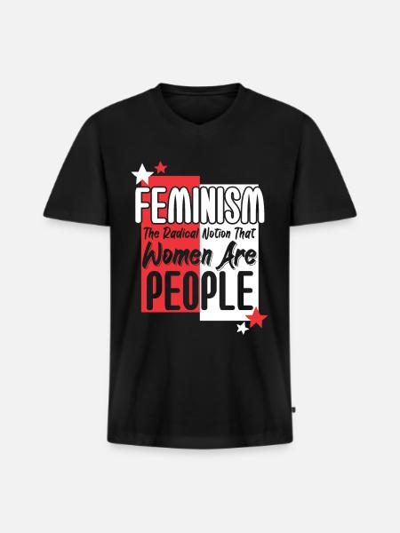 Feminism The Radical Notion - Men's Premium Organic T-shirt with V-neck - black