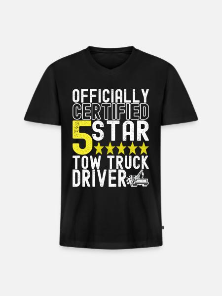 Abschleppwagen Abschleppdienst - Männer Premium Bio T-Shirt mit V-Ausschnitt - Schwarz