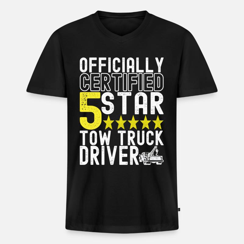 Abschleppwagen Abschleppdienst - Männer Premium Bio T-Shirt mit V-Ausschnitt - Schwarz