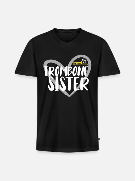 Posaune Musiker Blasmusik - Männer Premium Bio T-Shirt mit V-Ausschnitt - Schwarz