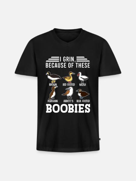 Funny Booby Seabirds Collection - Men's Premium Organic T-shirt with V-neck - black