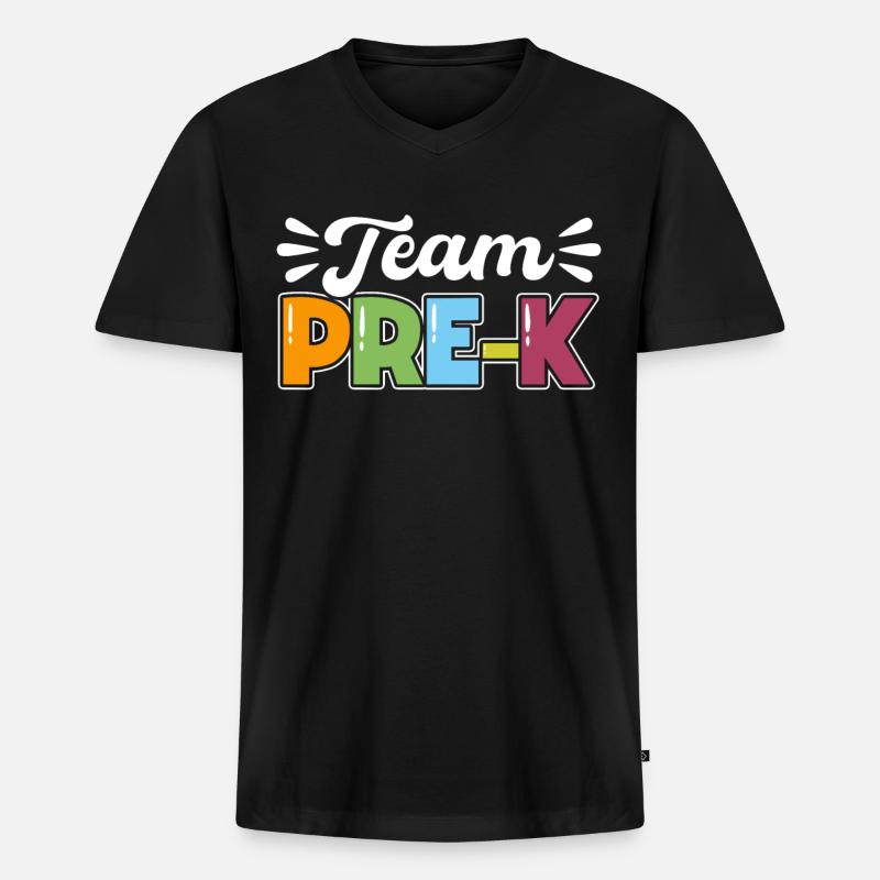 Team Pre K - Männer Premium Bio T-Shirt mit V-Ausschnitt - Schwarz