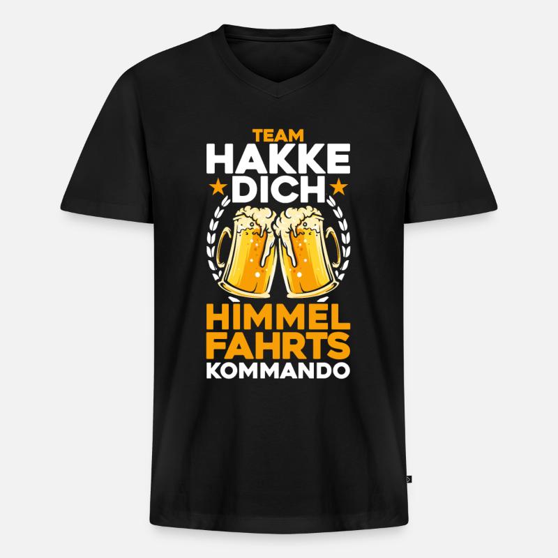 Bier - Männer Premium Bio T-Shirt mit V-Ausschnitt - Schwarz
