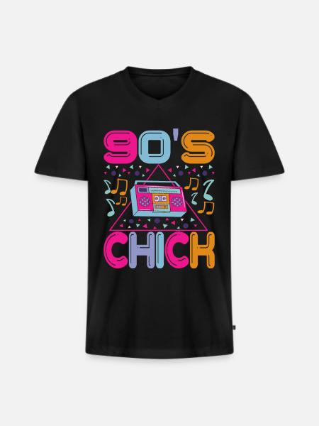 90s 90s 90s Party - Men's Premium Organic T-shirt with V-neck - black