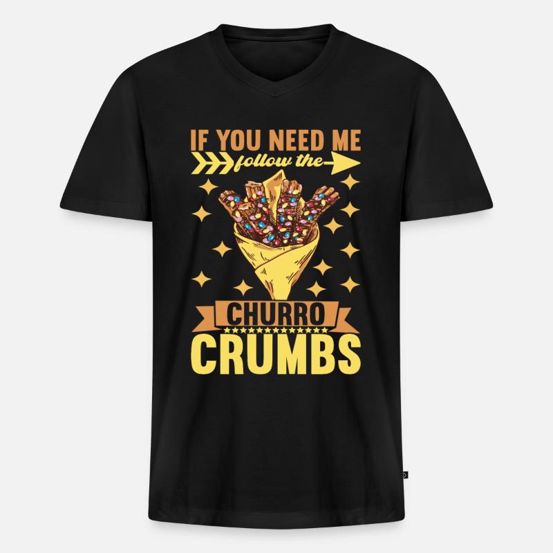 Churros - Männer Premium Bio T-Shirt mit V-Ausschnitt - Schwarz