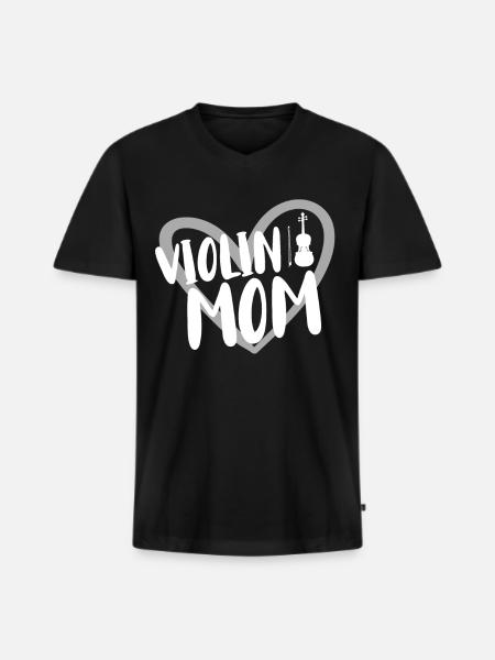 Violon Musicien - T-shirt encolure en V Premium bio Homme - noir
