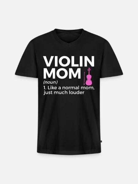 Violon Musicien - T-shirt encolure en V Premium bio Homme - noir