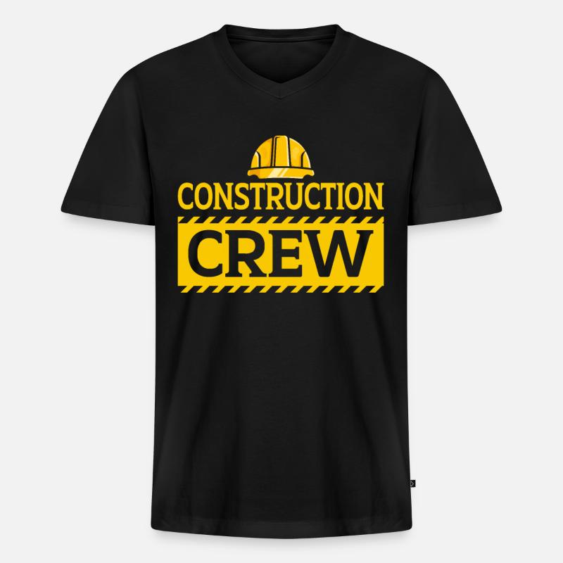 Construction Crew - Männer Premium Bio T-Shirt mit V-Ausschnitt - Schwarz