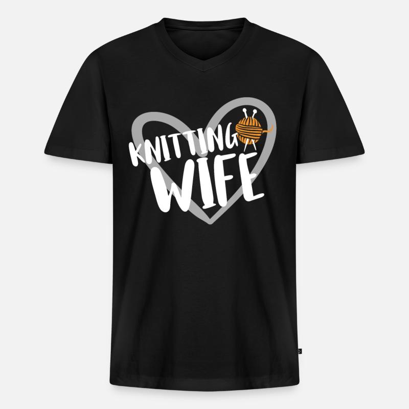 Stricken - Männer Premium Bio T-Shirt mit V-Ausschnitt - Schwarz