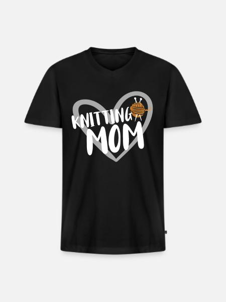 Tricoter - T-shirt encolure en V Premium bio Homme - noir