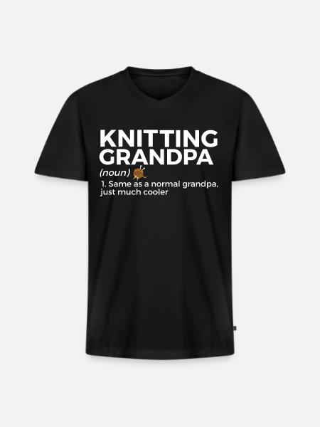 Knit - Men's Premium Organic T-shirt with V-neck - black