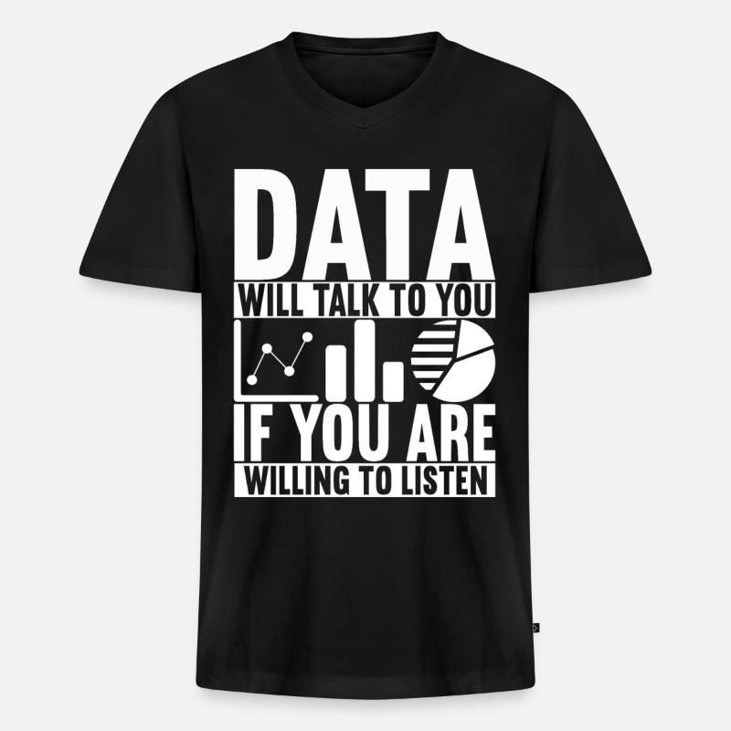 Data Scientist Data Analyst - Männer Premium Bio T-Shirt mit V-Ausschnitt - Schwarz