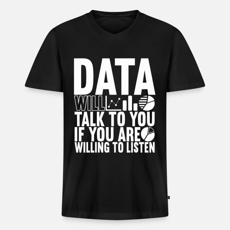 Data Scientist Data Analyst - Männer Premium Bio T-Shirt mit V-Ausschnitt - Schwarz