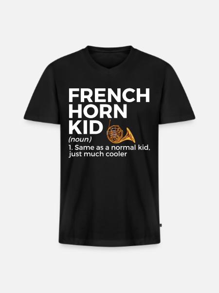 French horn musicians - Men's Premium Organic T-shirt with V-neck - black