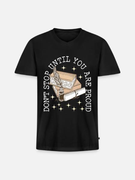 Author Schreiber - Men's Premium Organic T-shirt with V-neck - black