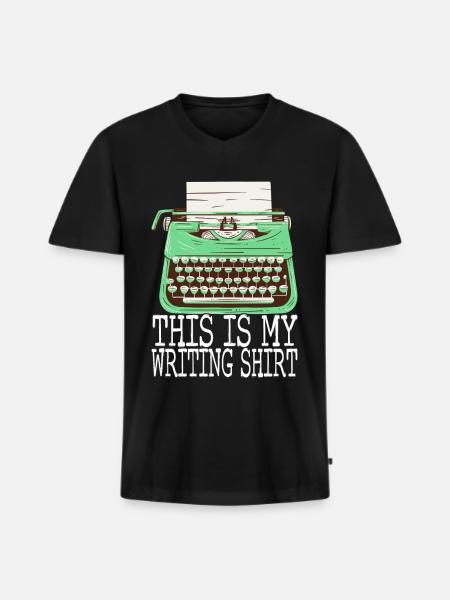 Author Schreiber - Men's Premium Organic T-shirt with V-neck - black