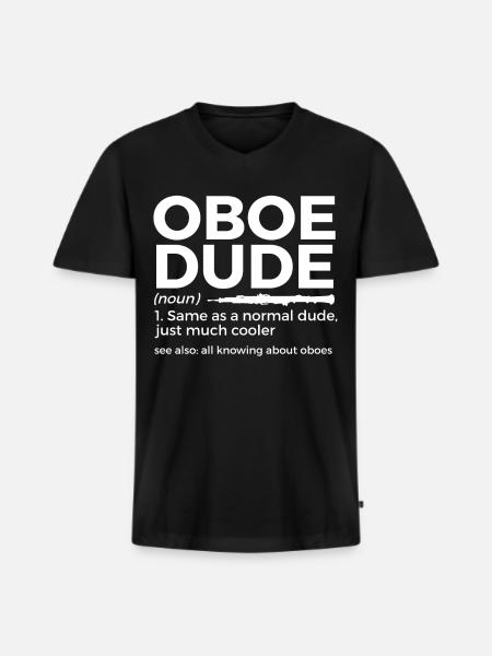 Oboe Musiker - Männer Premium Bio T-Shirt mit V-Ausschnitt - Schwarz