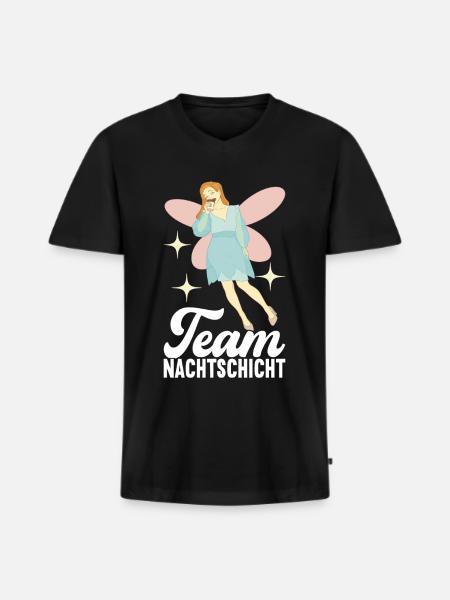 Nachtschicht Nachtdienst - Männer Premium Bio T-Shirt mit V-Ausschnitt - Schwarz