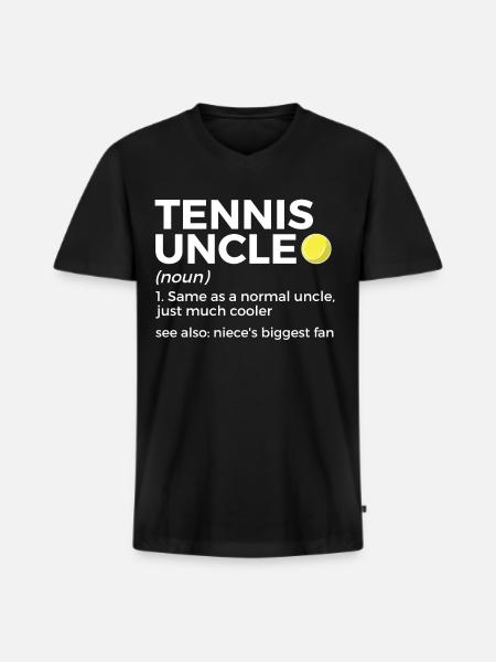 Tennis Geschenk - Männer Premium Bio T-Shirt mit V-Ausschnitt - Schwarz