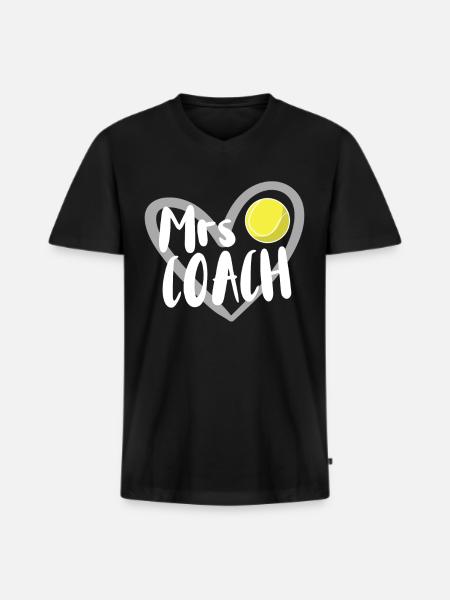 Tennis Geschenk - Männer Premium Bio T-Shirt mit V-Ausschnitt - Schwarz