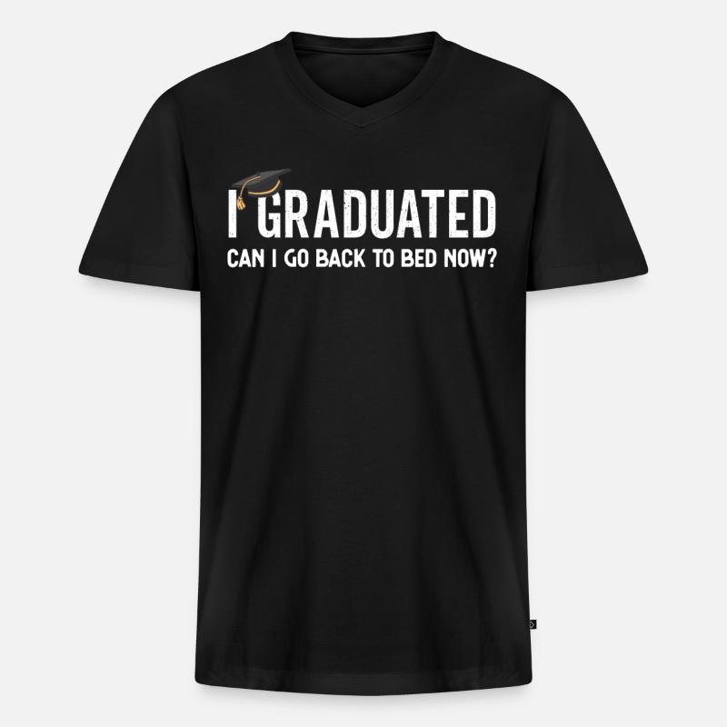 I Graduated Graduation Master-Studium - Männer Premium Bio T-Shirt mit V-Ausschnitt - Schwarz