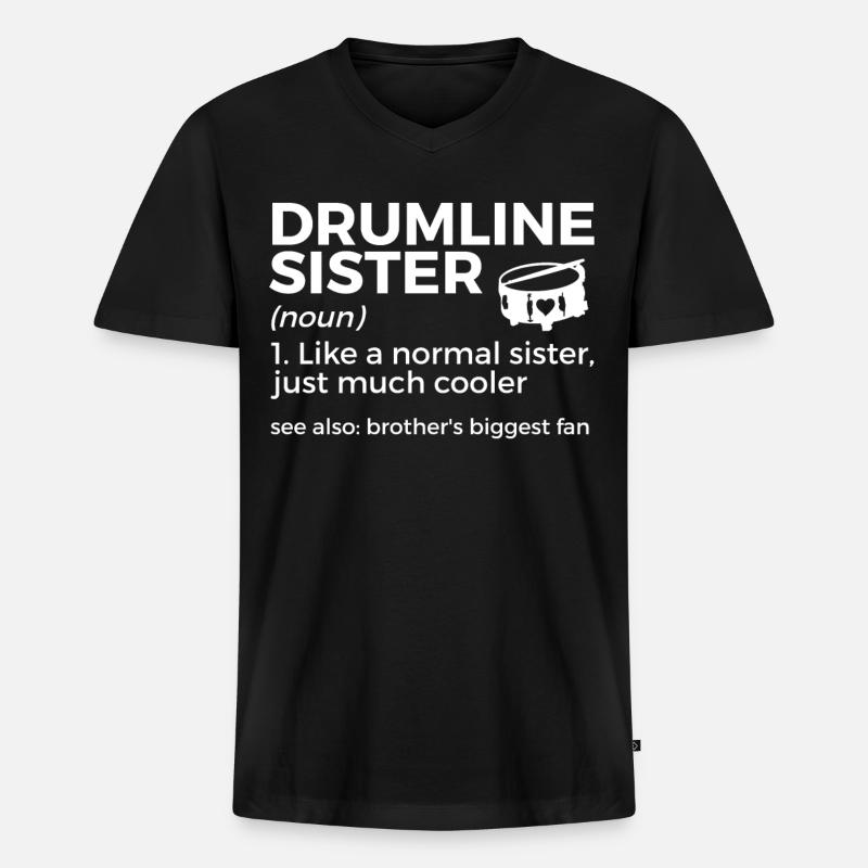 Drumline Trommeln Geschenk - Männer Premium Bio T-Shirt mit V-Ausschnitt - Schwarz