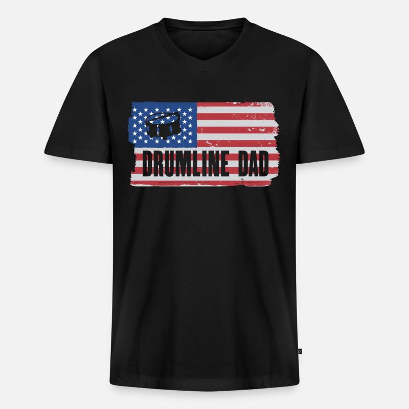 Drumline Trommeln Geschenk - Männer Premium Bio T-Shirt mit V-Ausschnitt - Schwarz